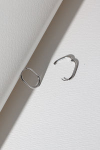 Thin Oval Hoops - Silver