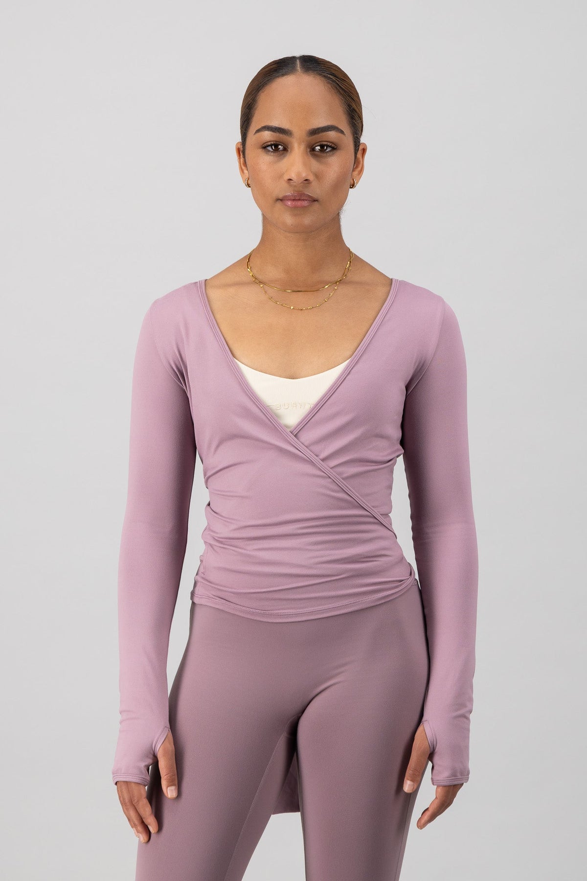 Mirage Wrap Top - Mauve